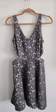 Abercrombie and Fitch Black Lace Pattern Side Cutout Dress Size Large